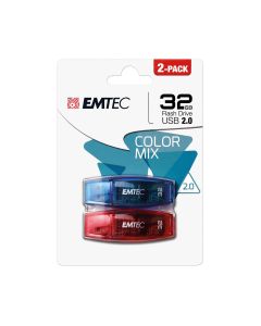 Pack 2 Pendrives 2.0 32 GB EMTEC Colors