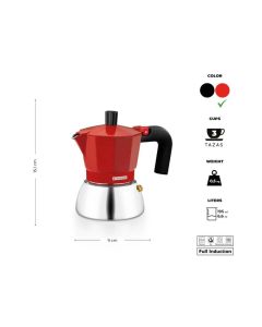 Cafetera Monix M863103 Apta per a inducció 3 Tasses