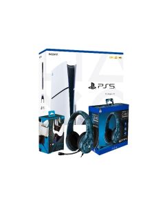 Paquet de consola PS5 Slim + Auriculars per a jocs + Base de càrrega doble Blanca SP-C100V