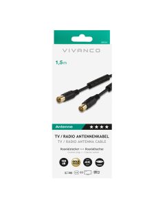 Cable Antena Coaxial Vivanco 100Db 1.5M Apte per a dispositius UHD, 4K i televisors HDR