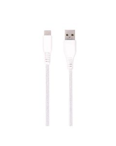 Cable Nylon USB-A (M) - USB-C (M) 2,5 Metres Blanc