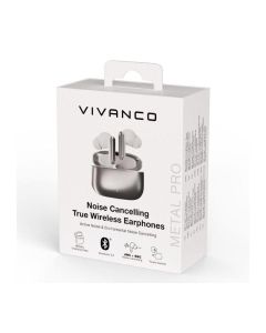 Auriculars sense fil Vivanco 63993 True Wireless Metal Pair Pro Plata